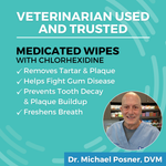 Medicated Dental Finger Wipes for Dogs | Removes Tartar and Plaque - 80 Wipes