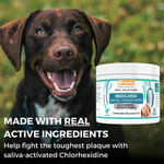 Medicated Dental Finger Wipes for Dogs | Removes Tartar and Plaque - 80 Wipes