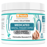 Medicated Dental Finger Wipes for Dogs | Removes Tartar and Plaque - 80 Wipes