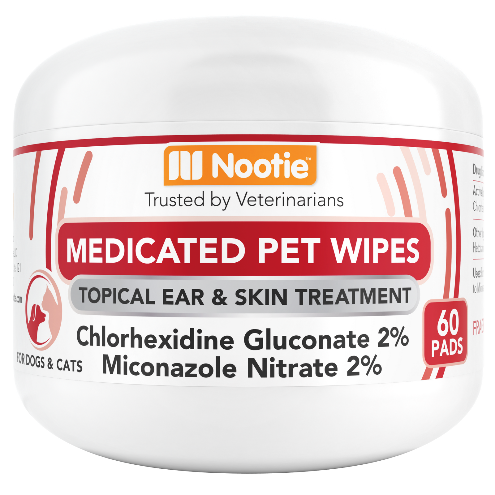 Medicated Pet Wipes | 60 Pads - Antifungal & Antibacterial