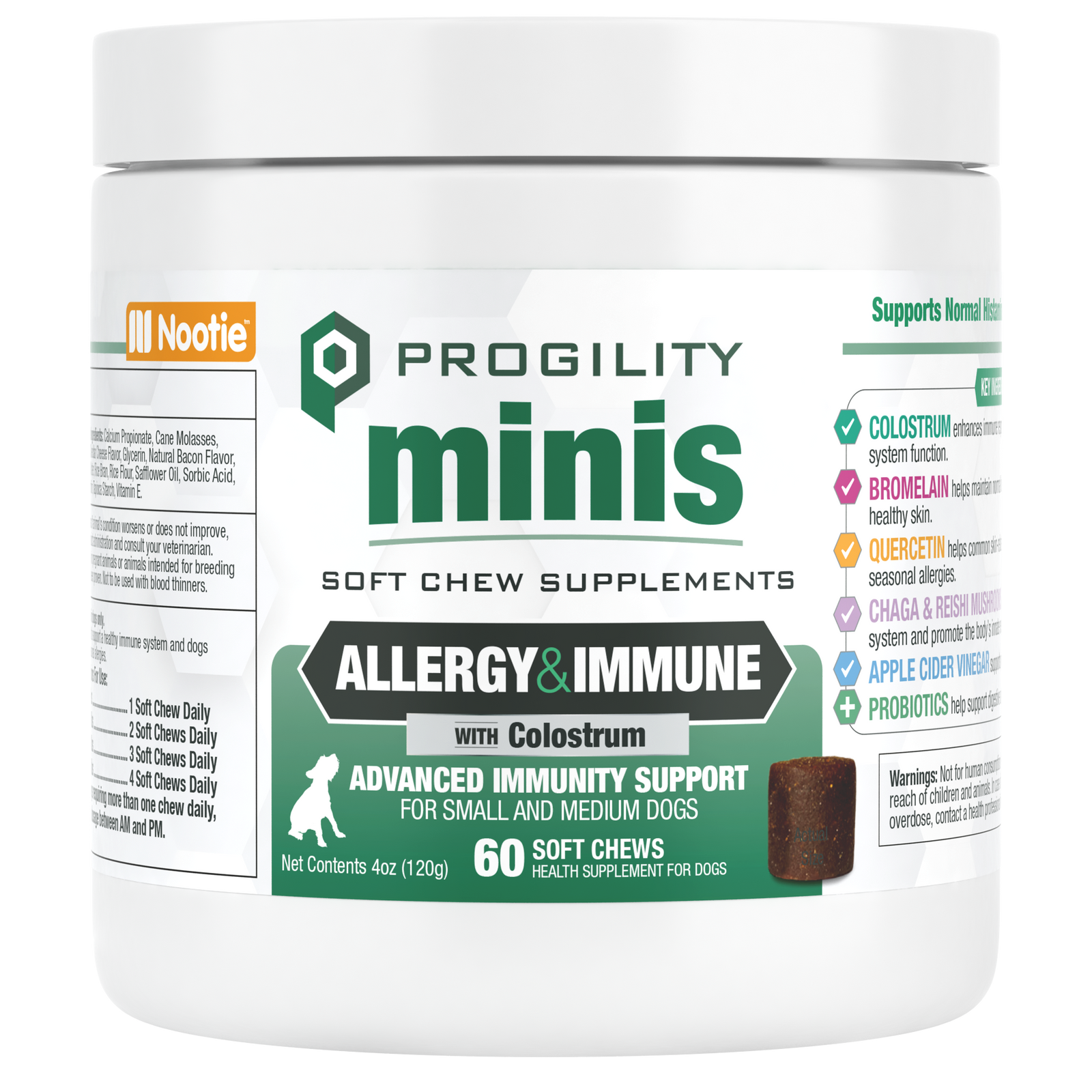 Progility Minis Allergy & Immune Soft Chew Supplement | For Small and Medium Dogs