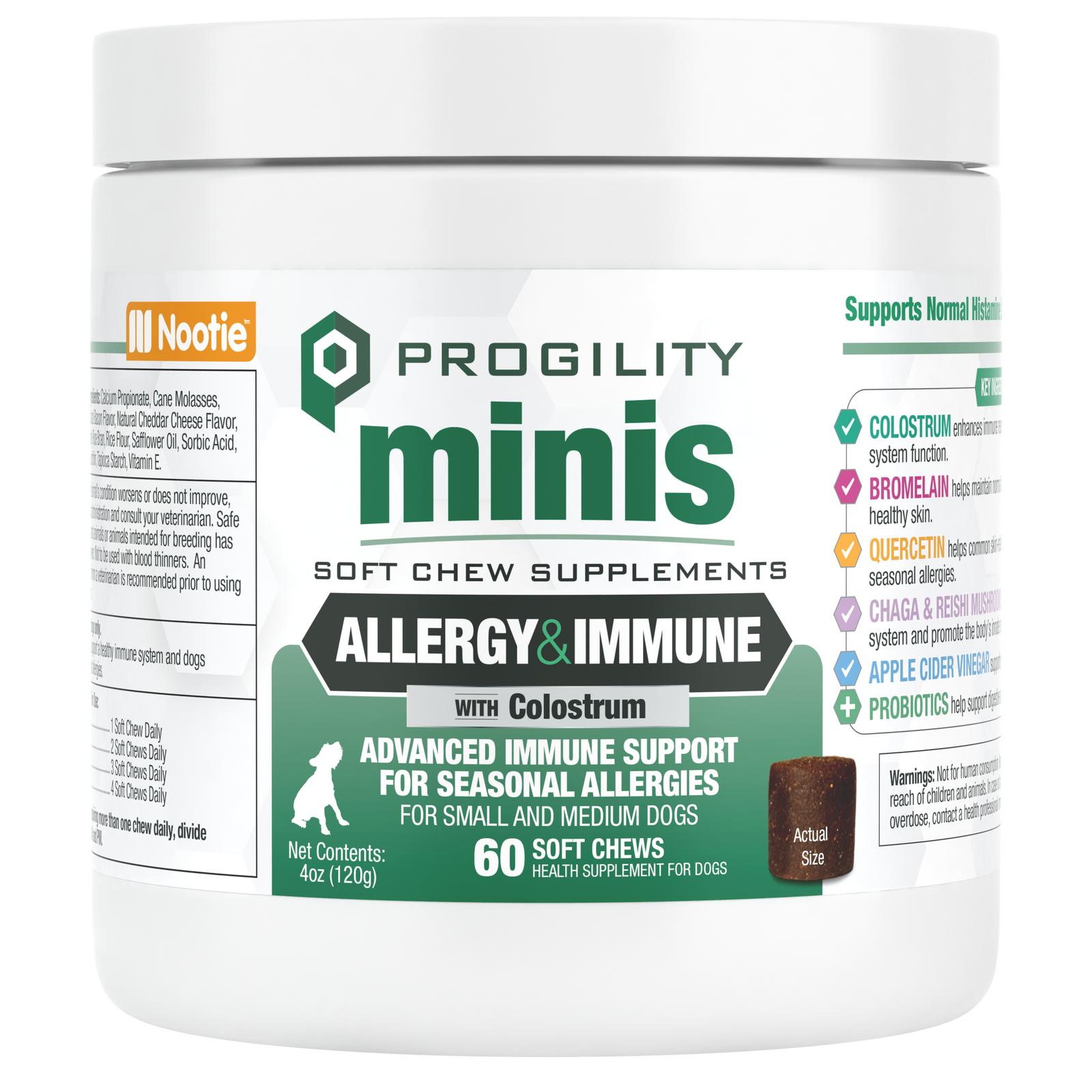 Progility Minis Allergy & Immune Soft Chew Supplements for Dogs for Seasonal Allergy Support | Advanced Immunity Support - For Small and Medium Dogs