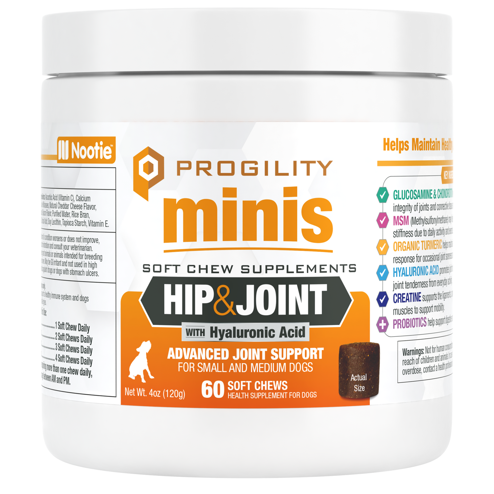 Progility Minis Hip & Joint Soft Chew Supplement | For Small & Medium Size Dogs