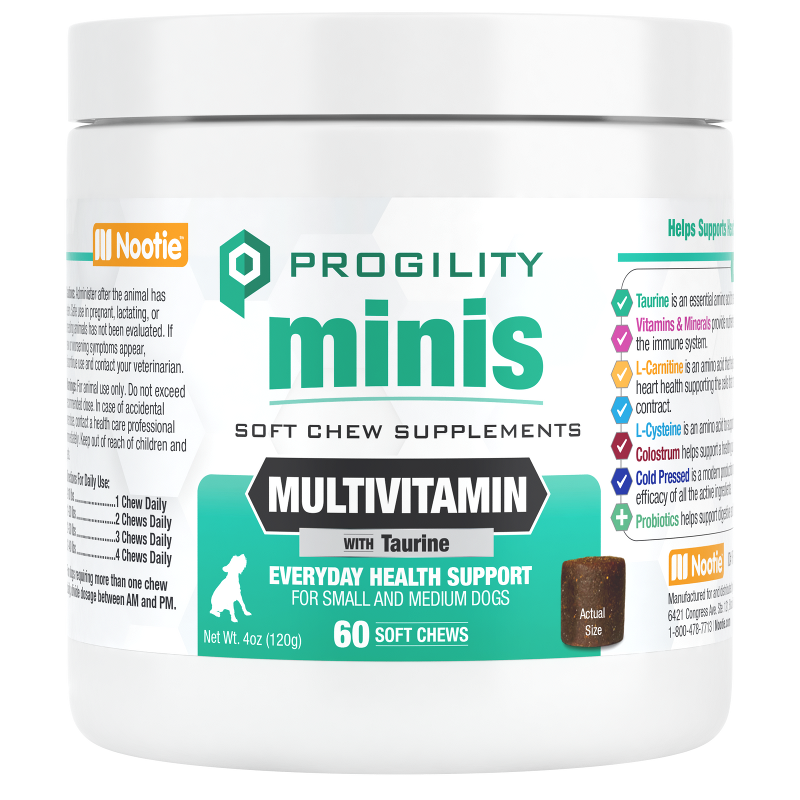 Progility Minis Multivitamin Soft Chew Supplement | For Small & Medium Size Dogs