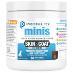 Progility Minis Skin & Coat Soft Chew Supplements | Promotes Healthy Skin and a Soft Coat - For Small & Medium Dogs