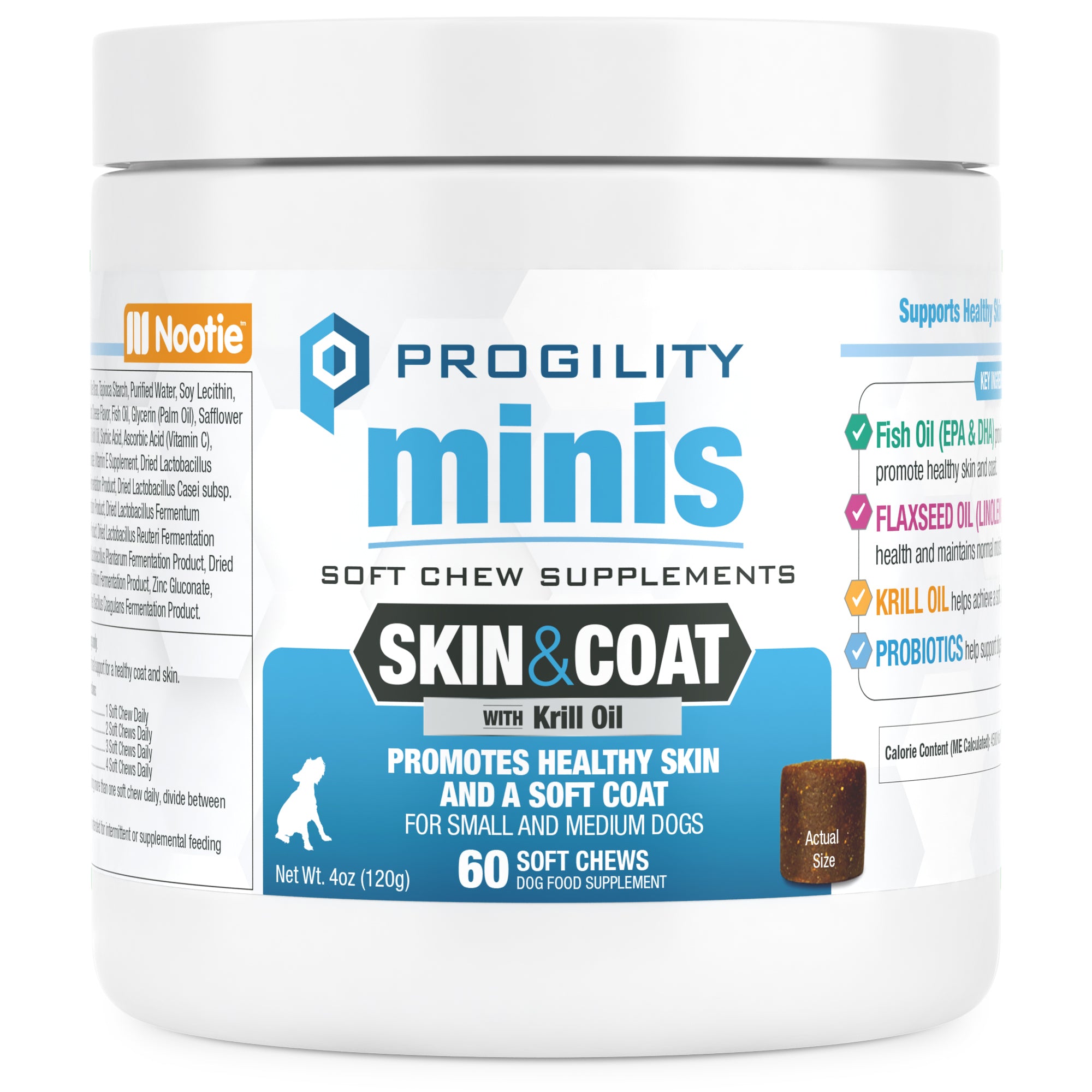 Progility Skin & Coat Soft Chew Supplements | Supports healthy