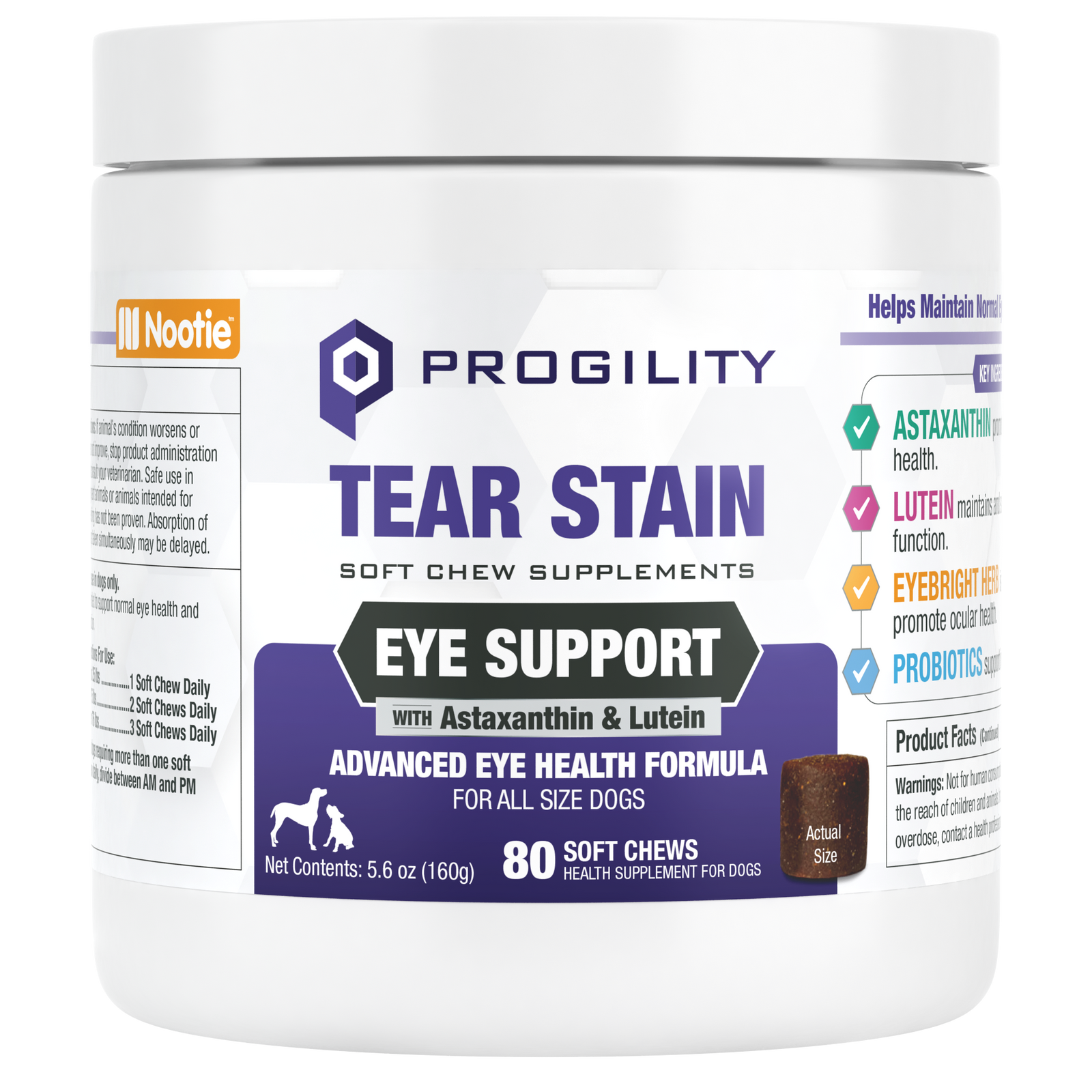 Progility Tear Stain Eye Support Soft Chew Supplement for Dogs | Helps Maintain Normal Eye Health & Function