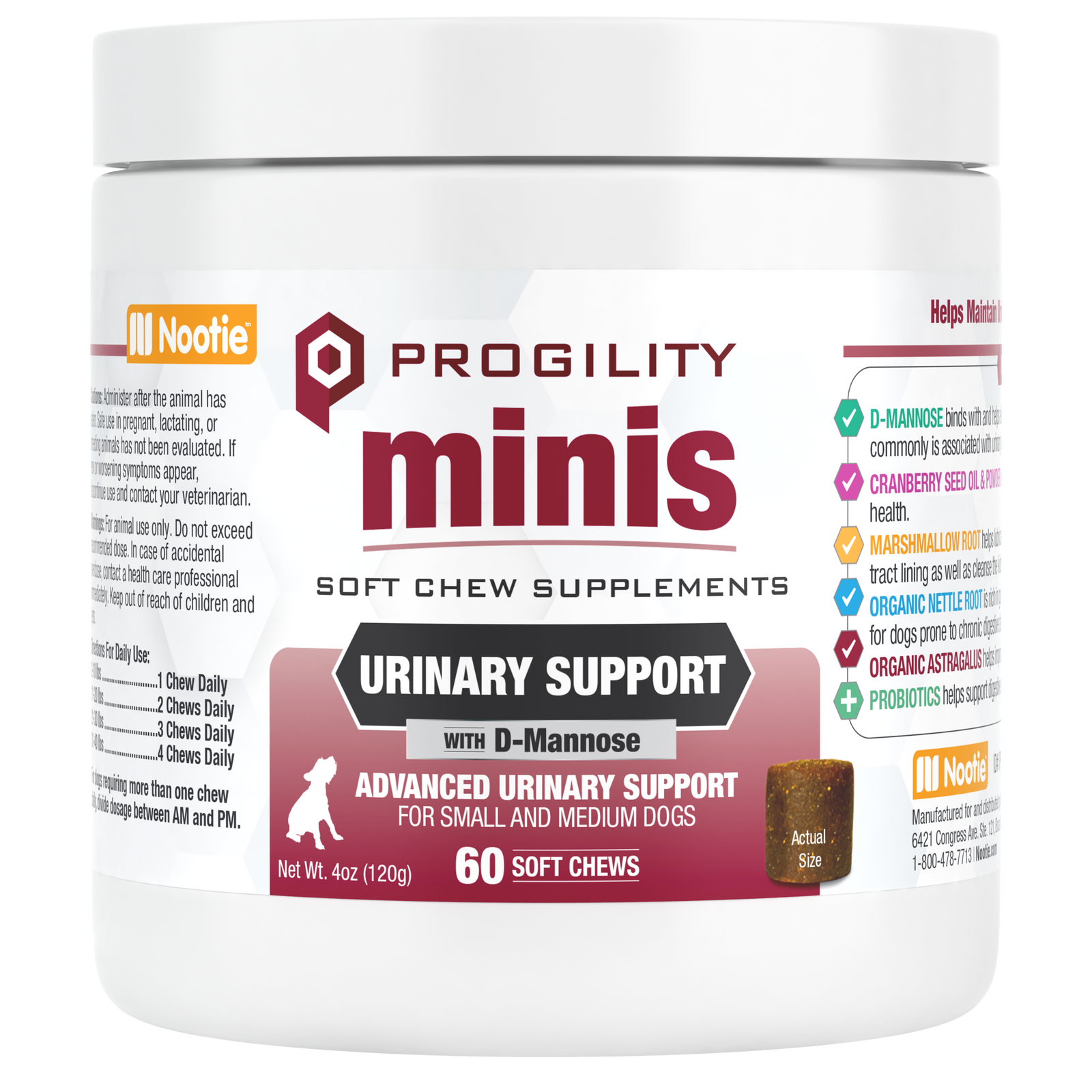 Progility Minis Urinary Support Soft Chew Supplement | For Small & Medium Size Dogs