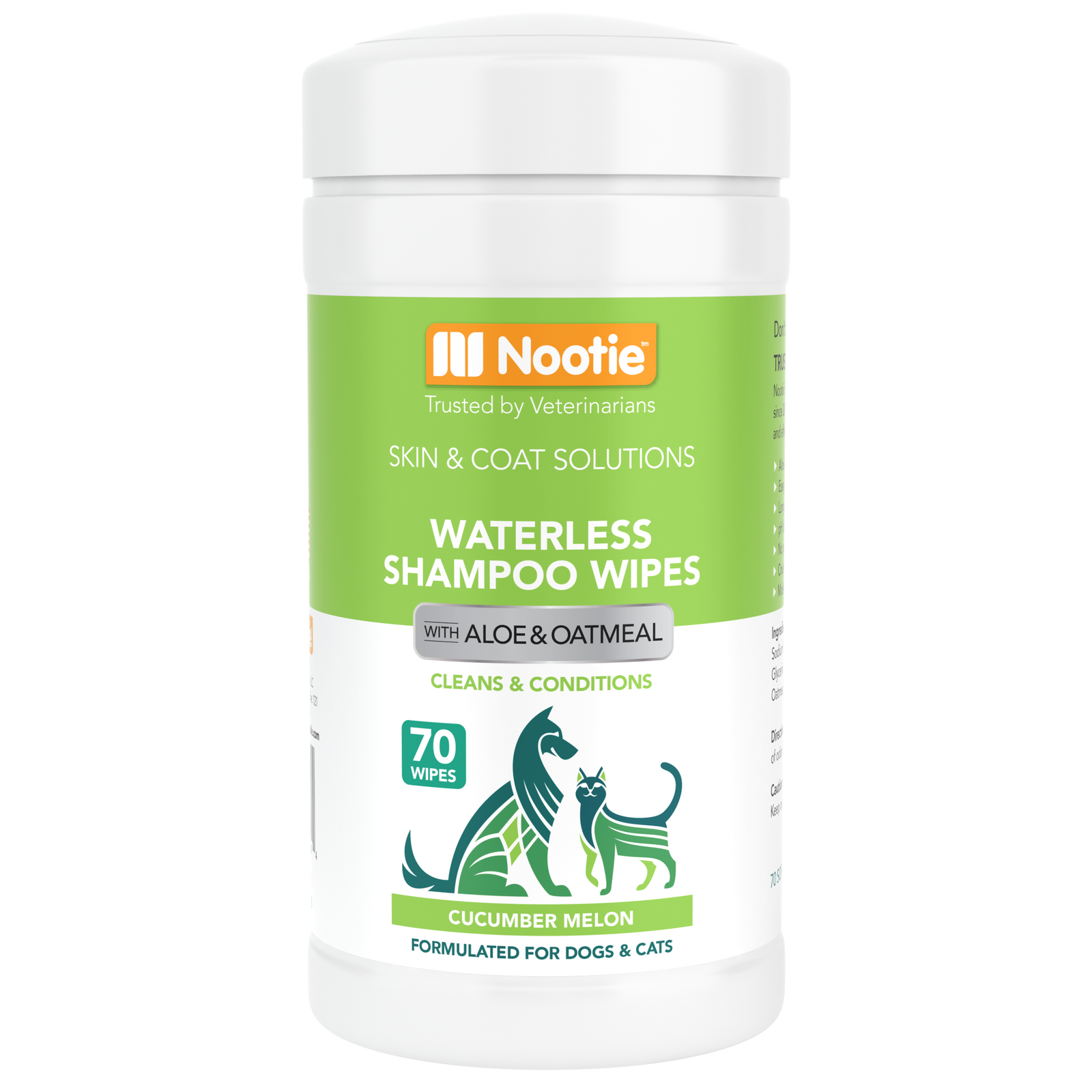Waterless Shampoo Wipes with Aloe and Oatmeal | Cucumber Melon