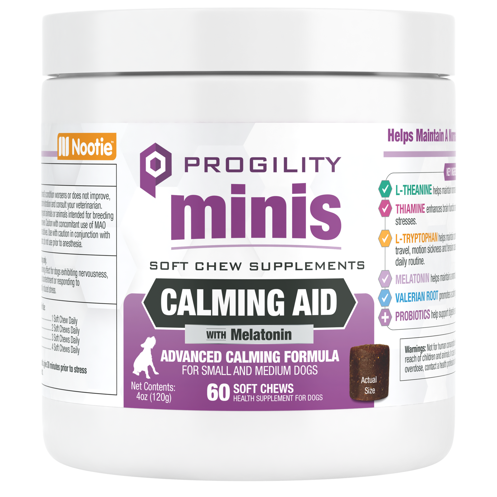 Progility Minis Calming Aid Soft Chew Supplements | Advanced Calming Formula - For Small and Medium Dogs