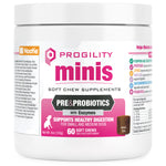 Progility Minis Pre & Probiotics Soft Chew Supplements | Supports Healthy Digestion - For Small & Medium Dogs