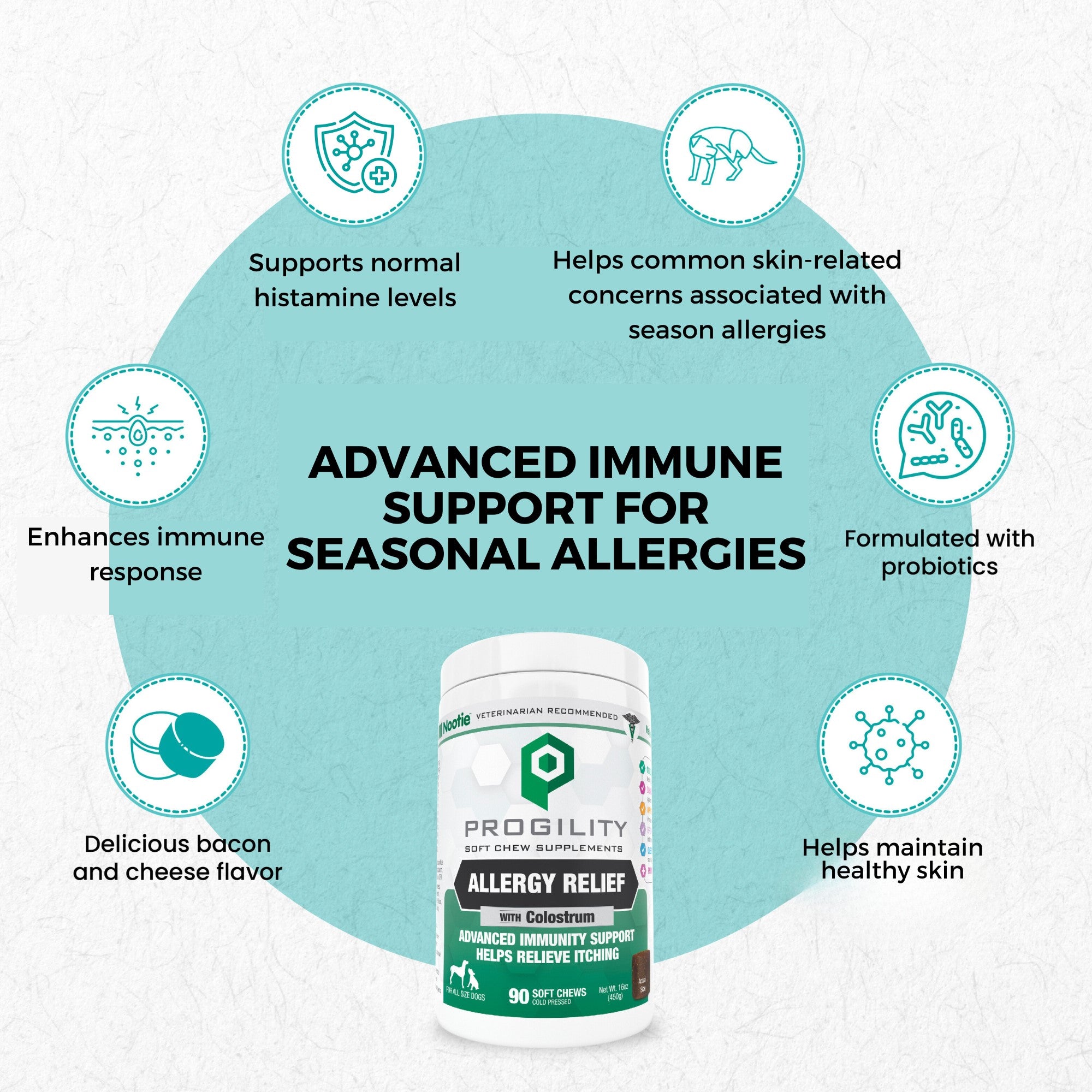 Progility Allergy Immune Soft Chew Supplements for Dogs for